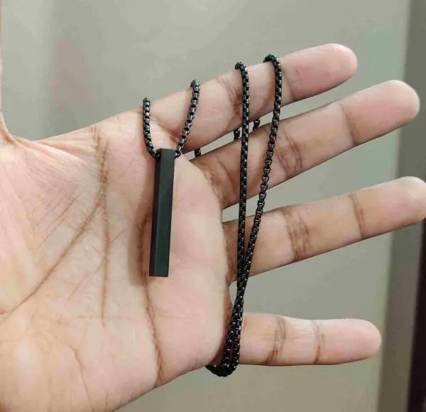 Simple Black Pendant Necklace Chain for Men