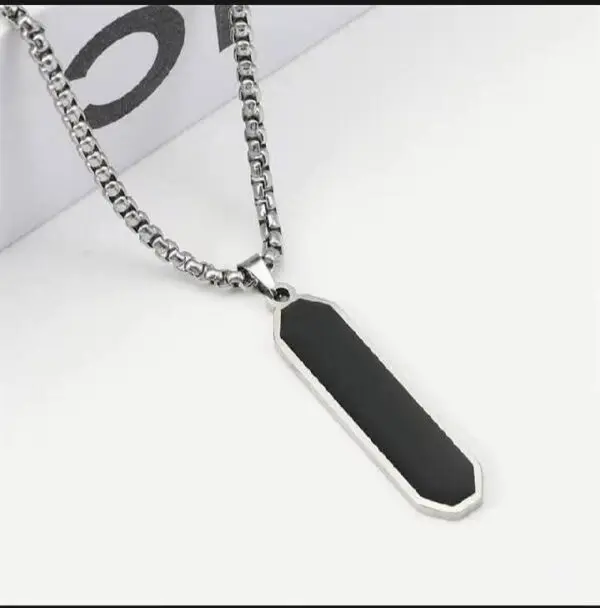 Trendy Stylish silver with black Neck Chain For Men