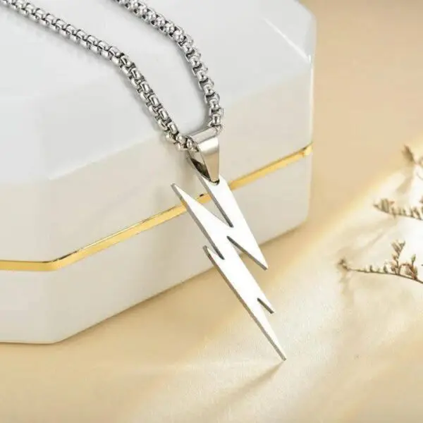 Flash Stainless Steel Pendant Chain Necklace For Man