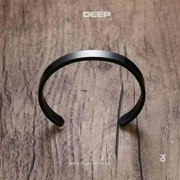 Black Color Stainless Steel Cuff Bracelet for Men
