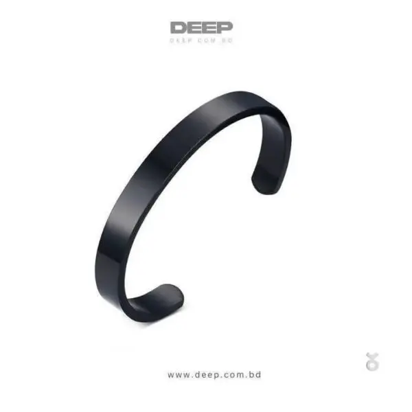 Black Color Stainless Steel Cuff Bracelet for Men