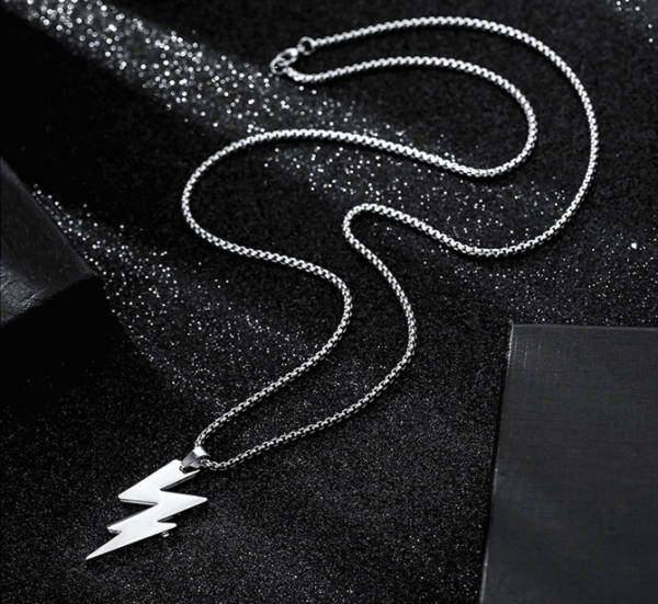 Flash Stainless Steel Pendant Chain Necklace For Man