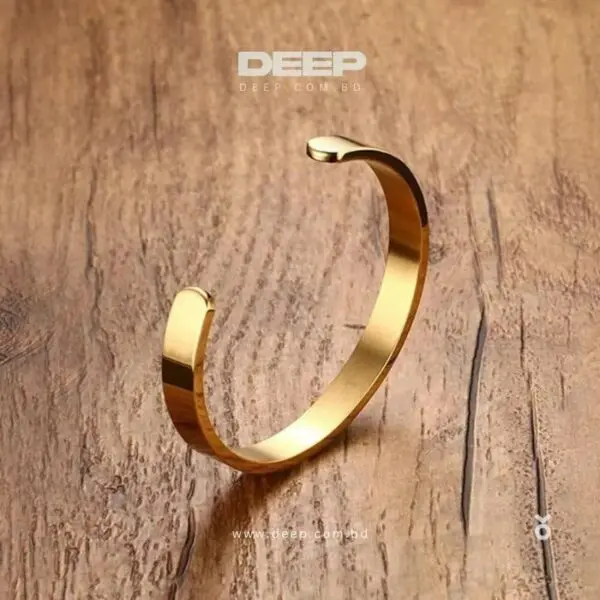 Golden Color Stainless Steel Cuff Bracelet for Men