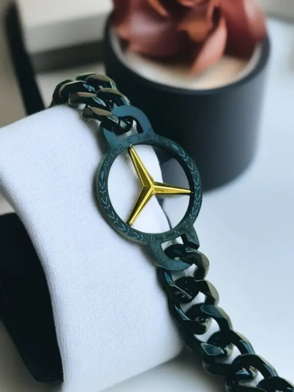 10mm Black Color Mercedes-Benz Bracelet For Man