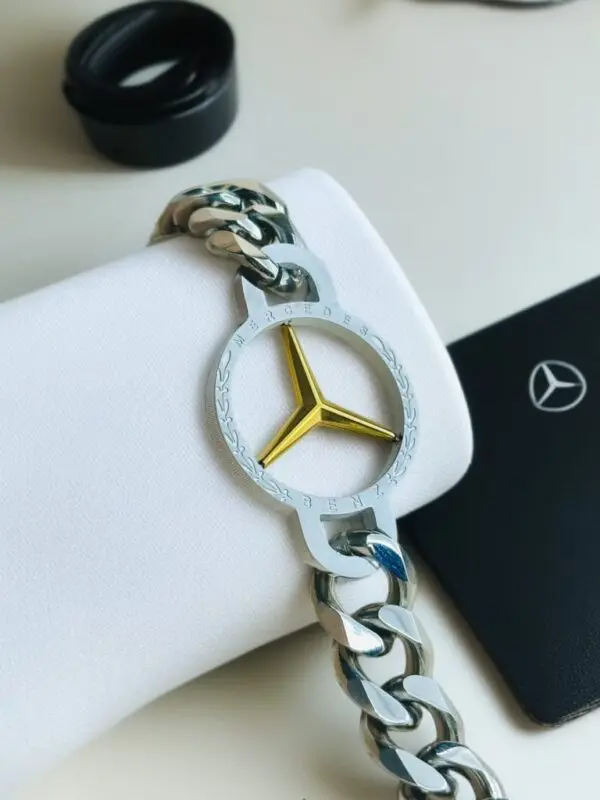 10mm Silver Color Mercedes-Benz Bracelet For Man
