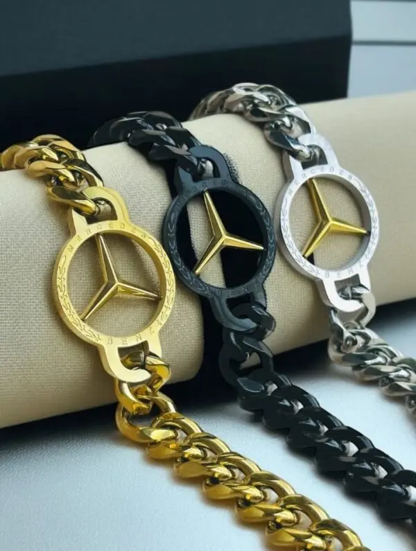 10mm Black Color Mercedes-Benz Bracelet For Man