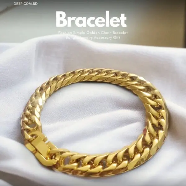 10mm Oxidized Curb Golden Stainless Steel Bracelet For Men