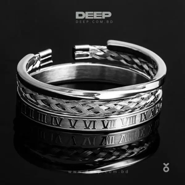 Luxury Sliver Color 3pcs Set Stainless Steel Bracelet For men - DEEP