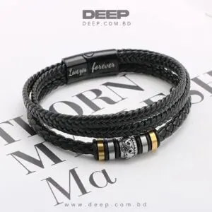 Titanium Steel Magnetic Clasp Leather Braided Bracelet Men's Casual Fashion Bracelet