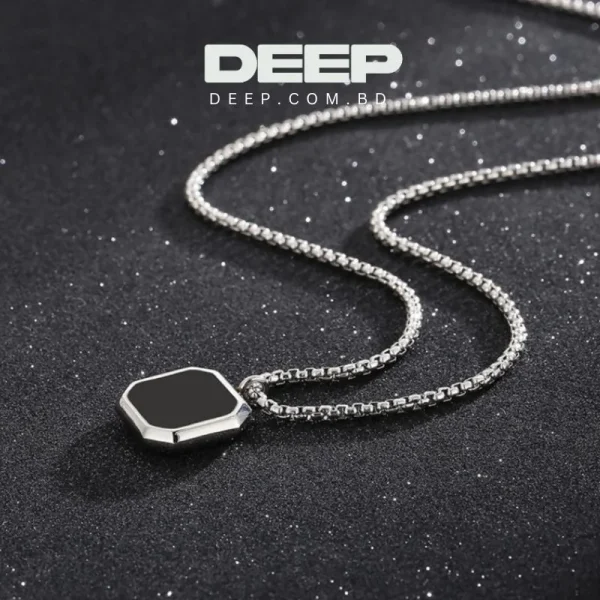 Best Titanium Steel Stylish Square Locket Pendant Chain for Men and Boys