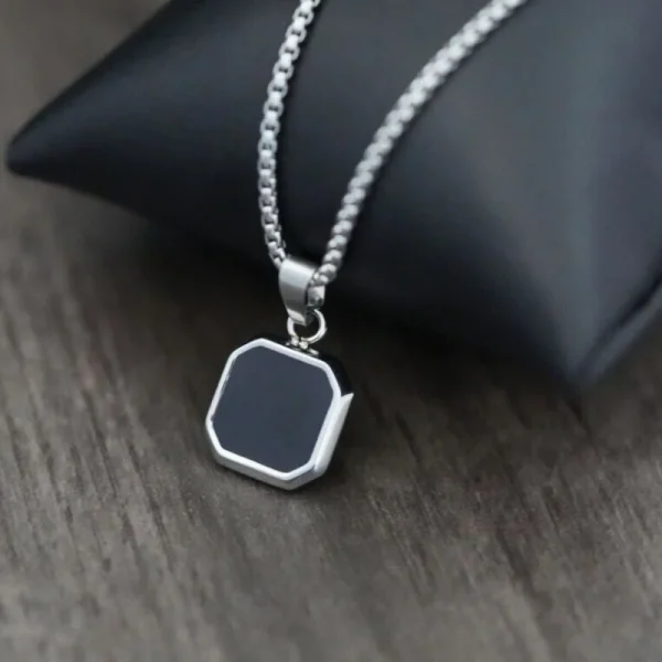 Best Titanium Steel Stylish Square Locket Pendant Chain for Men and Boys