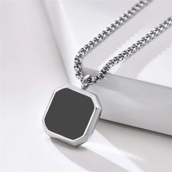 silver-Plated-Stainless-Steel-Necklace-Square-Rectangle-Pendant-Necklaces