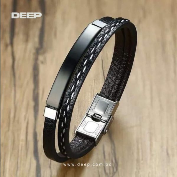 Personalized-Braided-Leather-Bracelet-black