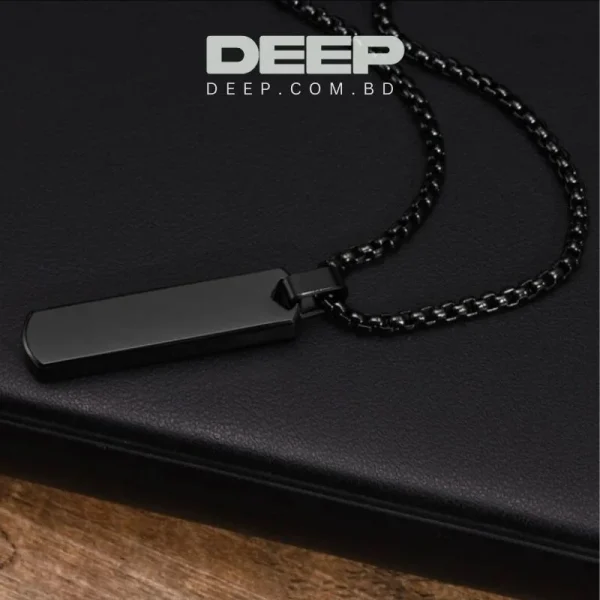 Simple pendant stainless steel for men dimensional rectangular bar geometric necklace