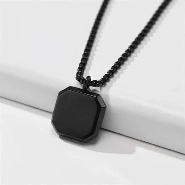 Black Onyx Stone Necklace for Men deep com bd
