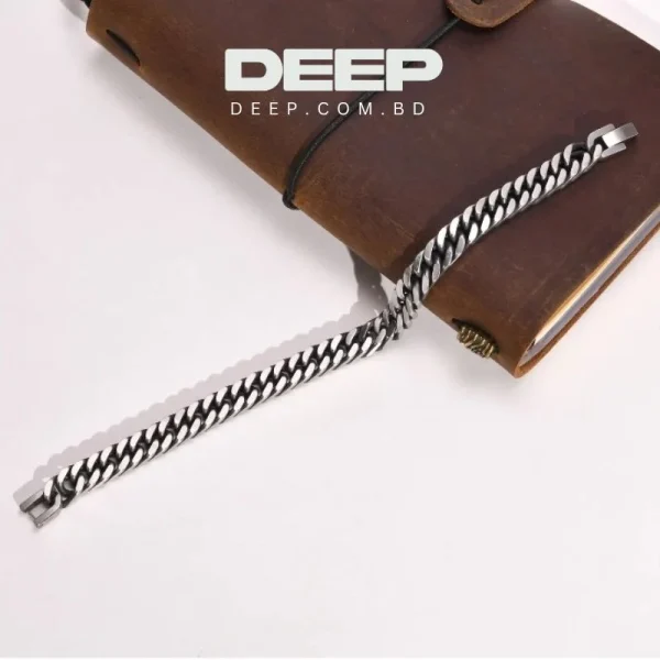 Retro Silver Color Stainless Steel Cuban Chain Bracelets For Men
