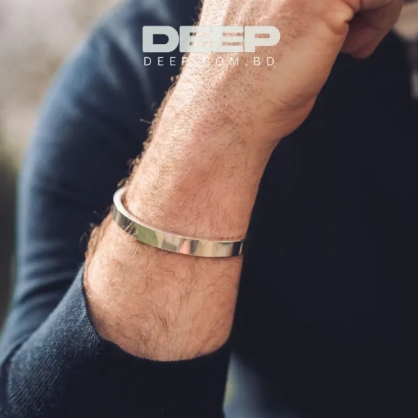 Silver Color Men's Stainless Steel Cuff Bracelet for men