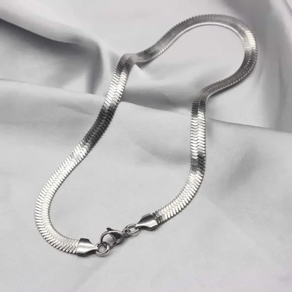 Silver-Flat-Stainless-Steel-Snake-Chain-Necklace-For-Men-deep-com-bd