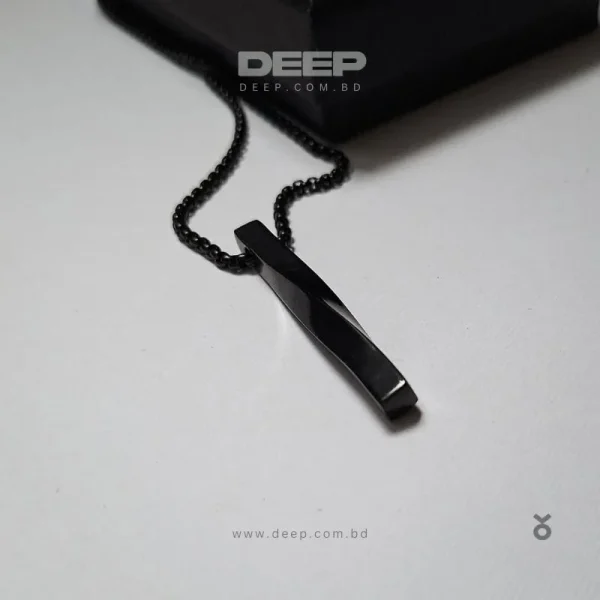 Simple Rectangular Pendant Black Necklace Fashion for Men