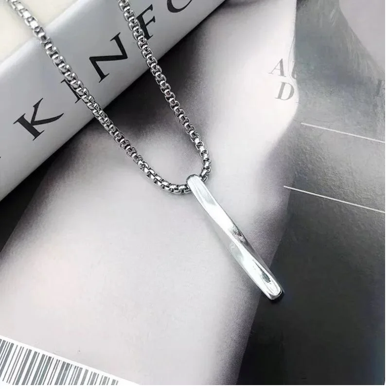 Simple Rectangular Pendant Necklace Fashion for Men