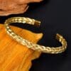 Steel Twisted Wire Cuff Bracelet in Golden Color