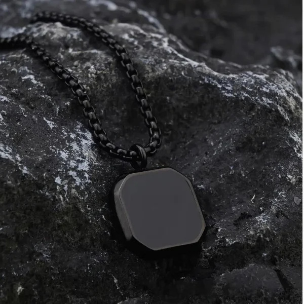 Trendy Black Onyx Stone Necklace for Men