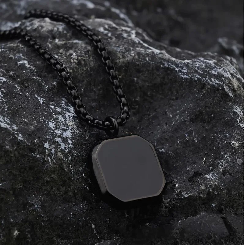 Trendy Black Onyx Stone Necklace for Men