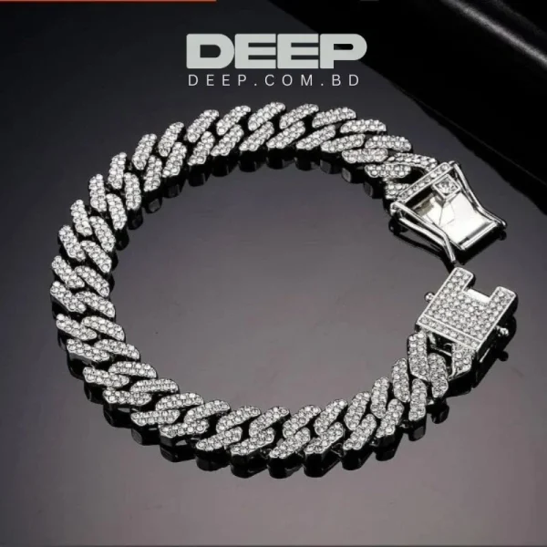 Trendy Lced Out Diamond Cut Neck Bracelet For Men