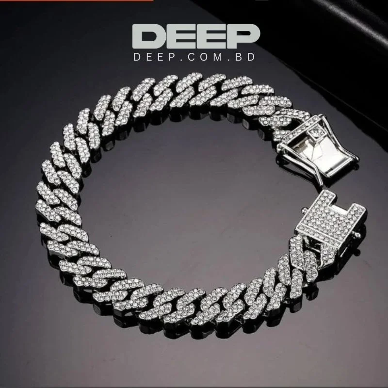 Trendy Lced Out Diamond Cut Neck Bracelet For Men