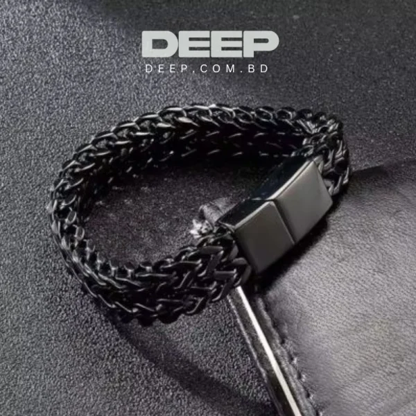 Trendy Phoenix Titanium Black Bracelet For Men