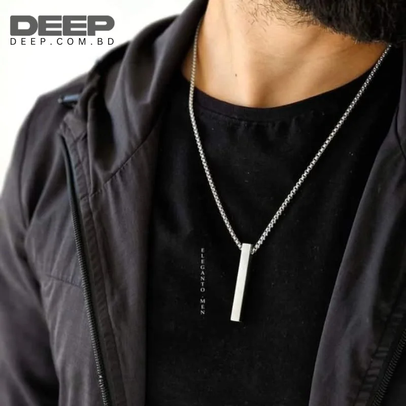 Trendy Stylish Silver bar Neck Chain For Men