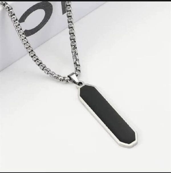 Trendy Stylish silver with black Neck Chain For Men