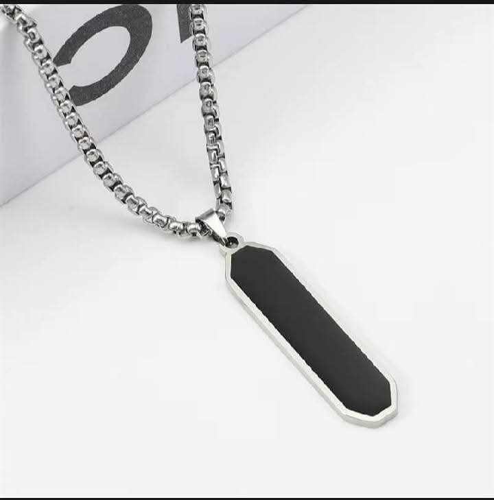 Trendy Stylish silver with black Neck Chain For Men