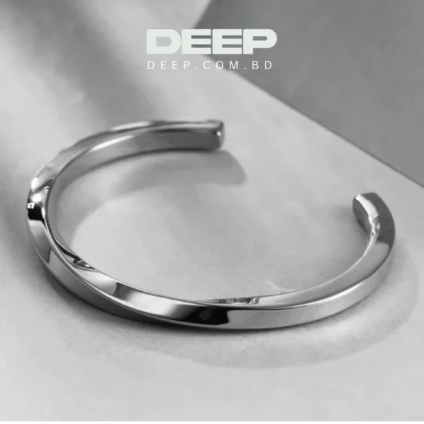 Vintage Mobius Twist Silver Bracelet For Men