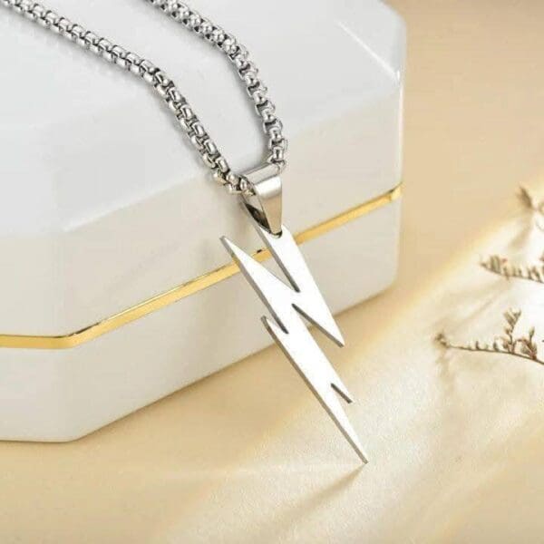 Flash Stainless Steel Pendant Chain Necklace For Man