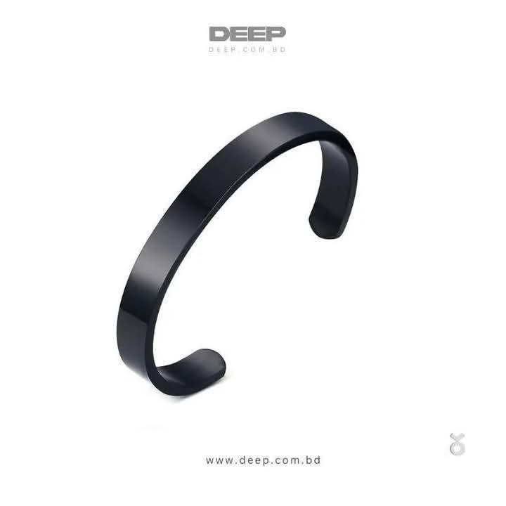Black Color Stainless Steel Cuff Bracelet for Men
