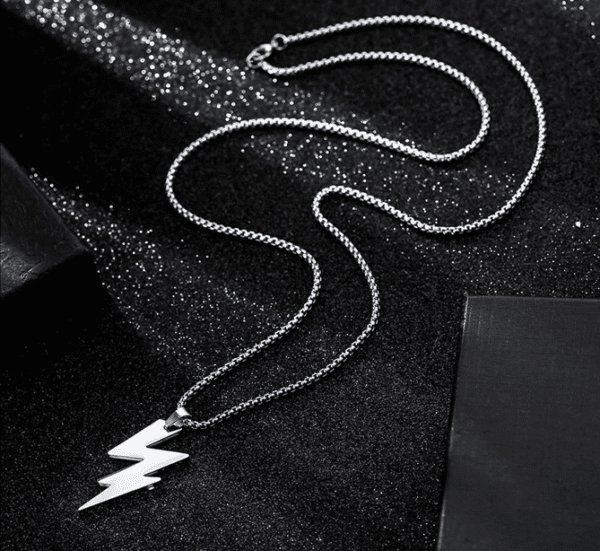 Flash Stainless Steel Pendant Chain Necklace For Man