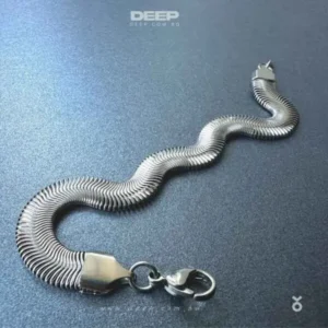 Cobra Snake Bone Bracelet Plated Silver Jewellery For Men