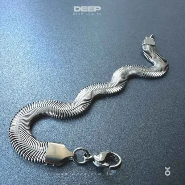 Cobra Snake Bone Bracelet Plated Silver Jewellery For Men