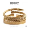 Luxury 3pcs Set Golden Cuff Bracelet for Man