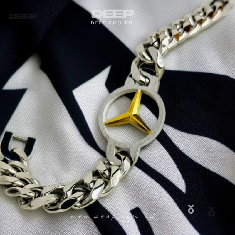 10mm Silver Color Mercedes-Benz Bracelet For Man