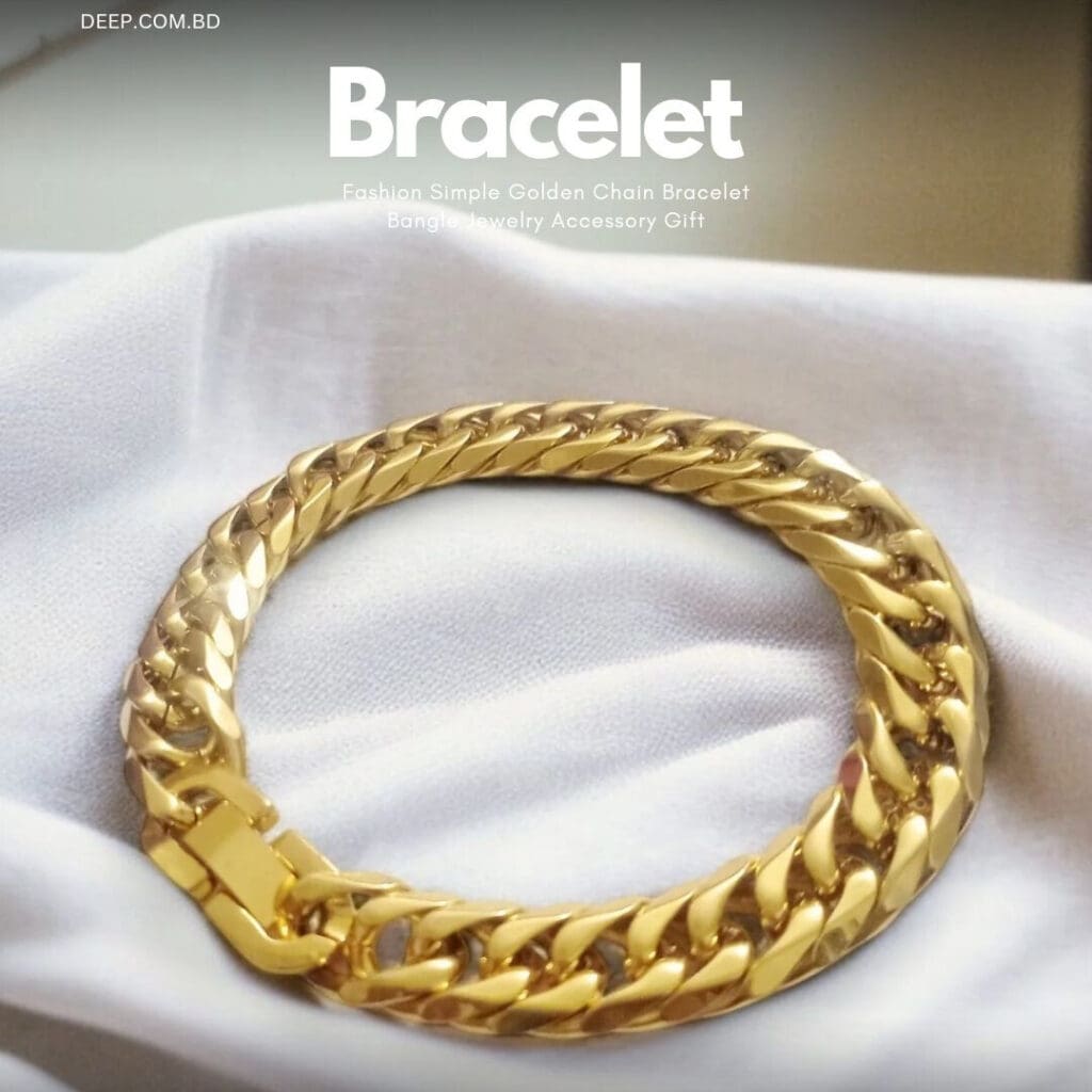10mm Oxidized Curb Golden Stainless Steel Bracelet For Men