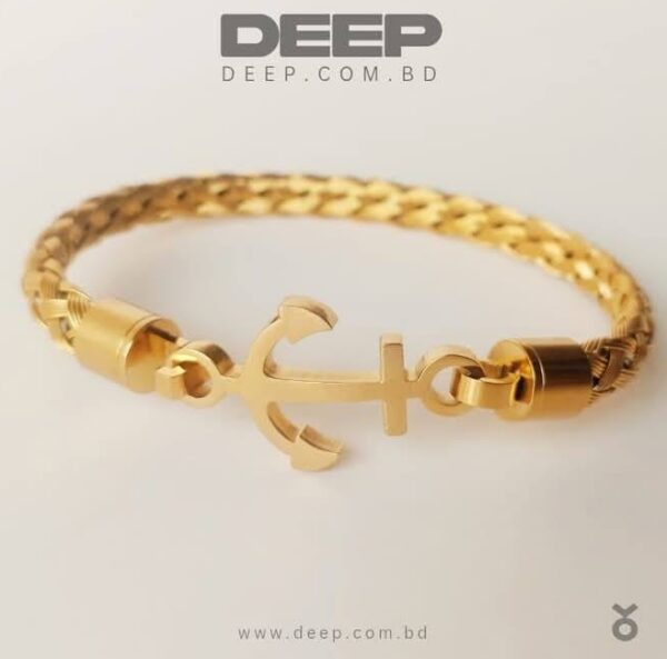 Luxury Anchor Bracelet Stainless Steel Golden For Men's