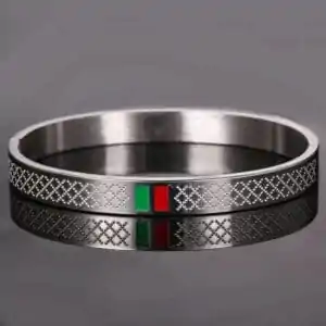 Luxury Gucci Stripe Bangle Stainless Silver bracelet