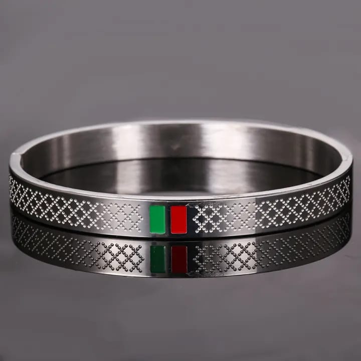 Luxury Gucci Stripe Bangle Stainless Silver bracelet
