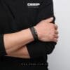 Titanium Steel Magnetic Clasp Leather Braided Bracelet Men's Casual Fashion Bracelet