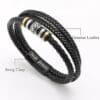 Titanium Steel Magnetic Clasp Leather Braided Bracelet Men's Casual Fashion Bracelet