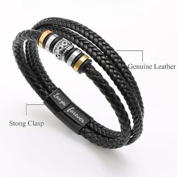 Titanium Steel Magnetic Clasp Leather Braided Bracelet Men's Casual Fashion Bracelet