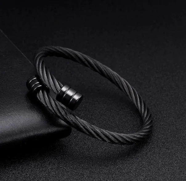 Unique Resizable bLACK Color Bracelet Vintage Round For Men